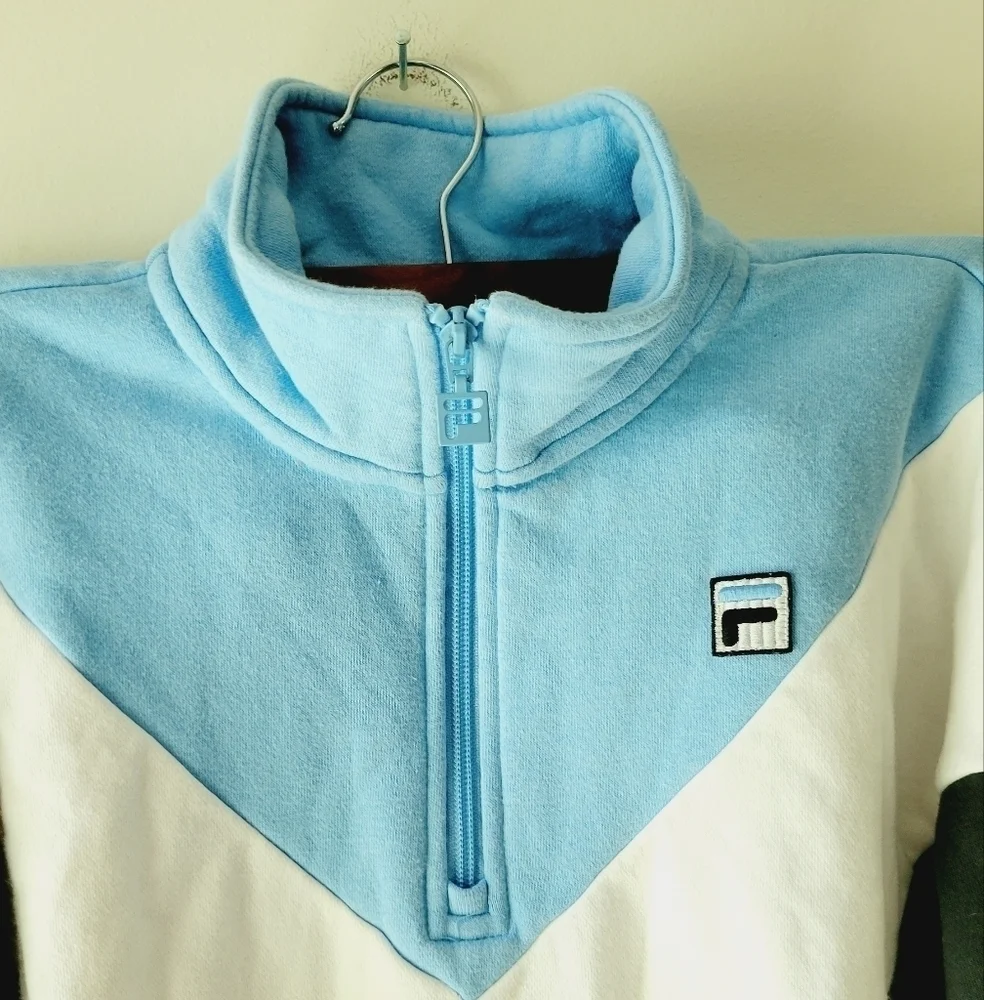 Fila athletic pull over sweater‎ colors blue white and black size S